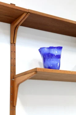 Teak Wandregal mit 3 Streifen von HG Furniture, 1960er, 13 . Set