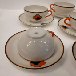Teeservice aus Polychromem Porzellan, Japan, 1960er, 15 Set