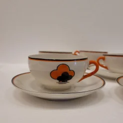 Teeservice aus Polychromem Porzellan, Japan, 1960er, 15 Set