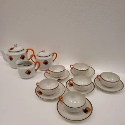 Teeservice aus Polychromem Porzellan, Japan, 1960er, 15 Set