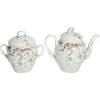 Teeservice mit Floraler Dekoration, Frankreich, 20. Jh., 2er Set