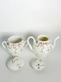 Teeservice mit Floraler Dekoration, Frankreich, 20. Jh., 2er Set