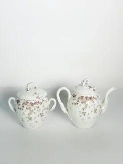 Teeservice mit Floraler Dekoration, Frankreich, 20. Jh., 2er Set