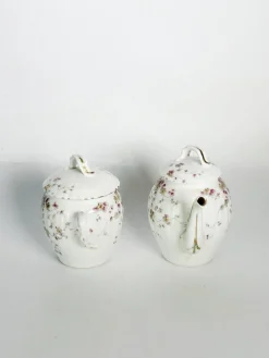 Teeservice mit Floraler Dekoration, Frankreich, 20. Jh., 2er Set