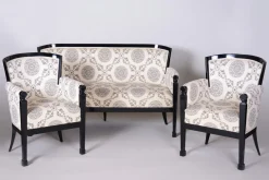 3-teiliges Empire Wohnzimmer Set mit Birnenmotiv, Tschechisch, 1810er, 3er Set