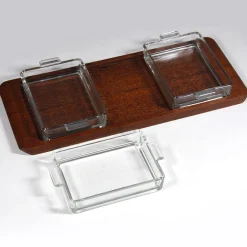Tekowa Tablett Set mit Schalen von Laurids Lonborg, 1960er, 4er Set