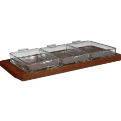 Tekowa Tablett Set mit Schalen von Laurids Lonborg, 1960er, 4er Set