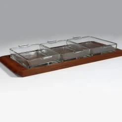 Tekowa Tablett Set mit Schalen von Laurids Lonborg, 1960er, 4er Set