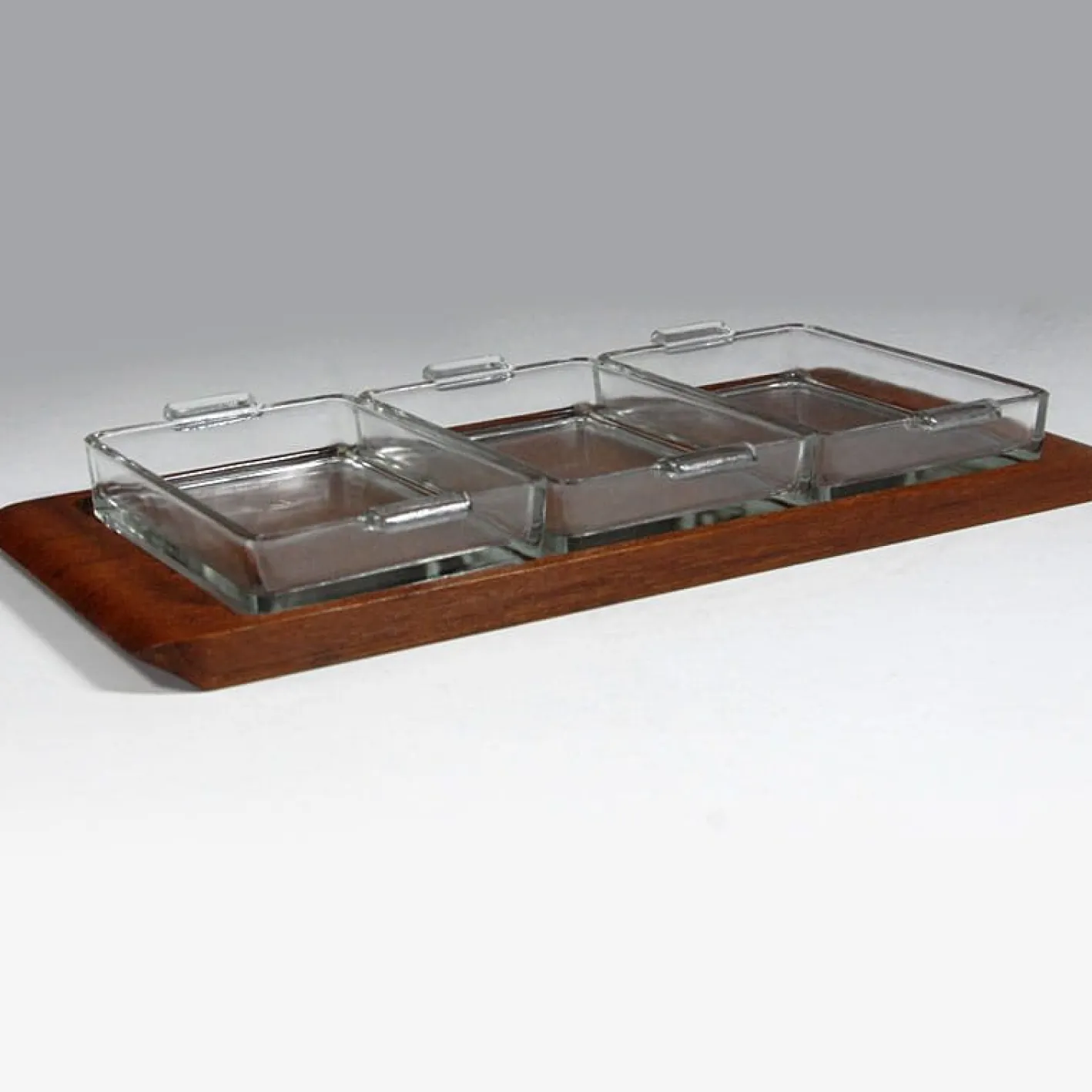 Tekowa Tablett Set mit Schalen von Laurids Lonborg, 1960er, 4er Set