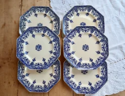 Teller aus Eisenstein im Rouen-Muster von Longchamp, 1890er, 6er Set