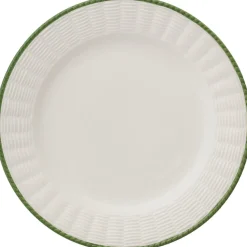 Teller aus Korbgeflecht in Weiß & Grün von Este Ceramiche, 6er Set