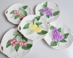 Tellerset mit Obstdekor, 1980er, 5 . Set