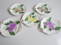 Tellerset mit Obstdekor, 1980er, 5 . Set