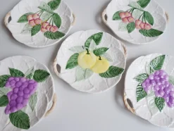 Tellerset mit Obstdekor, 1980er, 5 . Set