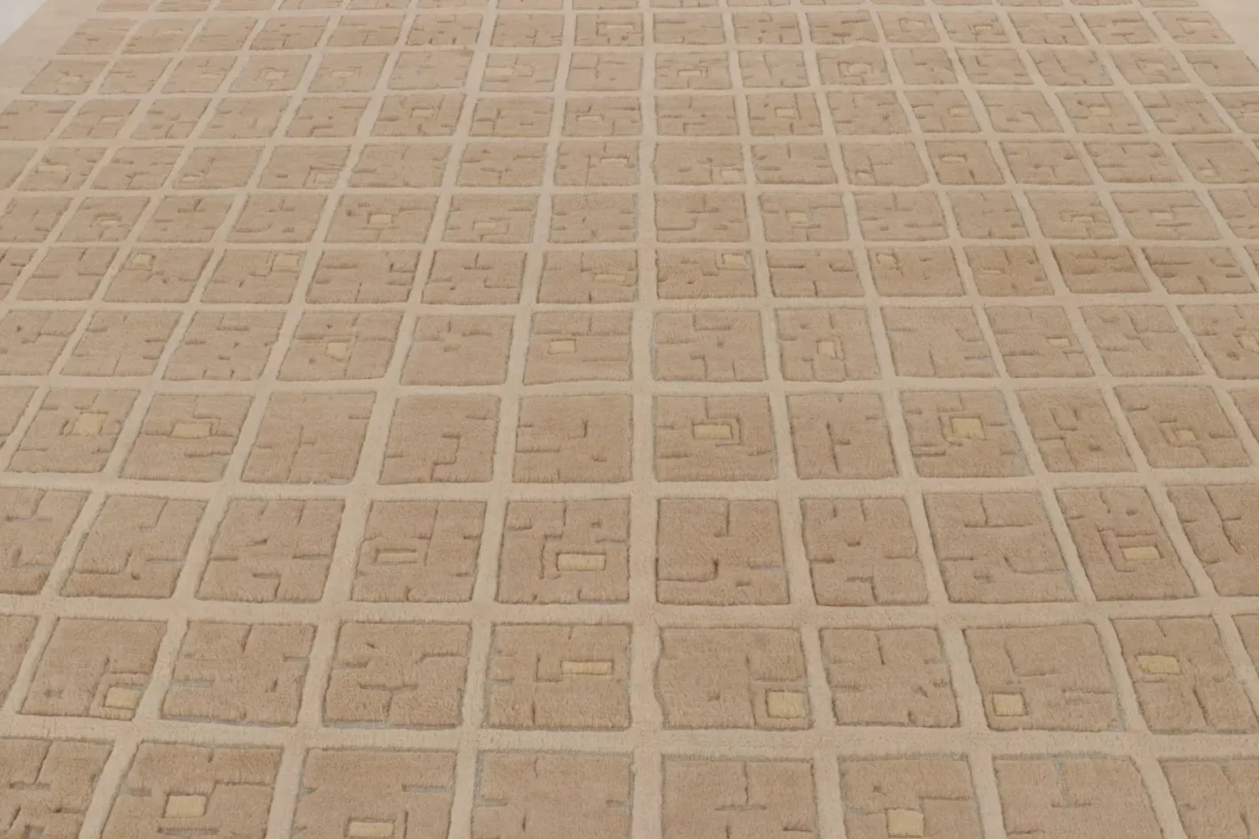 Teppich im skandinavischen Stil mit strukturiertem High-Low Gitter von Rug&Kelim