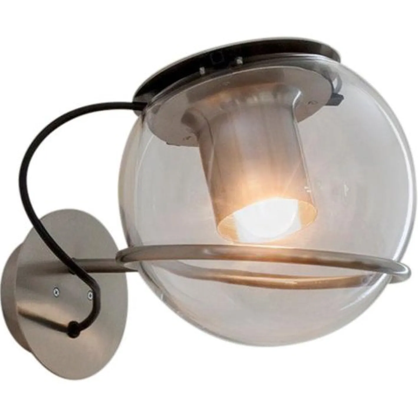 The Globe Wandlampe aus mundgeblasenem Klarglas von Joe Colombo für Oluce