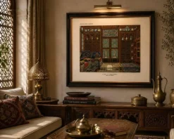The Oriental Chamber: An Ottomane Interior of Textiles and Carved Wood, 1900s, Color Print