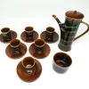 Tiger Kaffee von A. Sadulski für Mirostowice Pottery, Polska, 1960er, 14er Set