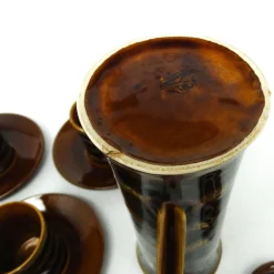 Tiger Kaffee von A. Sadulski für Mirostowice Pottery, Polska, 1960er, 14er Set