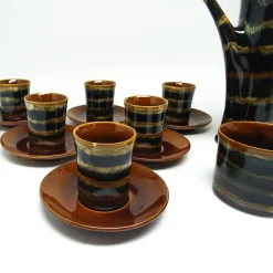 Tiger Kaffee von A. Sadulski für Mirostowice Pottery, Polska, 1960er, 14er Set