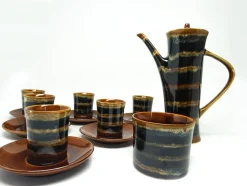 Tiger Kaffee von A. Sadulski für Mirostowice Pottery, Polska, 1960er, 14er Set