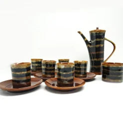 Tiger Kaffee von A. Sadulski für Mirostowice Pottery, Polska, 1960er, 14er Set