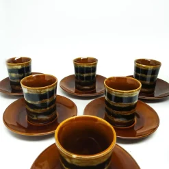 Tiger Kaffee von A. Sadulski für Mirostowice Pottery, Polska, 1960er, 14er Set