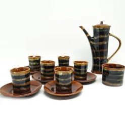 Tiger Kaffee von A. Sadulski für Mirostowice Pottery, Polska, 1960er, 14er Set