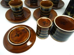 Tiger Kaffee von A. Sadulski für Mirostowice Pottery, Polska, 1960er, 14er Set
