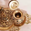 Tintenfass im osmanischen Stil aus Goldbronze mit Tablett