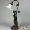 Tischlampe aus Bronze von Farlel Moreau Liberty, 1950
