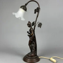 Tischlampe aus Bronze von Farlel Moreau Liberty, 1950