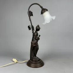 Tischlampe aus Bronze von Farlel Moreau Liberty, 1950