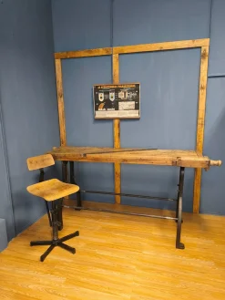 Tischler Hobelbank mit Gusseisen, 1920er