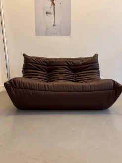 Togo Leder Set von Michel Ducaroy für Ligne Roset, 1973, 3er Set