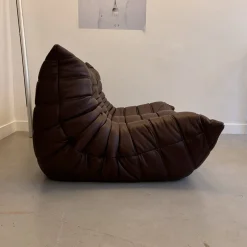 Togo Leder Set von Michel Ducaroy für Ligne Roset, 1973, 3er Set