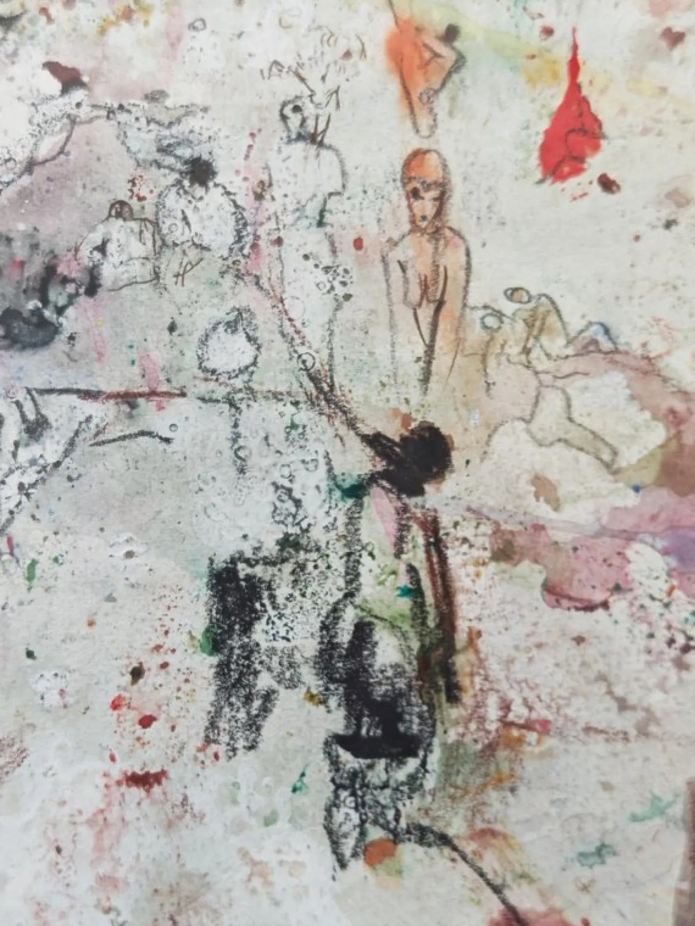 Tomislav Spasic, Karneval Komposition, Aquarell und Tusche auf Papier, 1970er