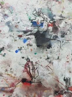 Tomislav Spasic, Karneval Komposition, Aquarell und Tusche auf Papier, 1970er