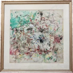 Tomislav Spasic, Karneval Komposition, Aquarell und Tusche auf Papier, 1970er