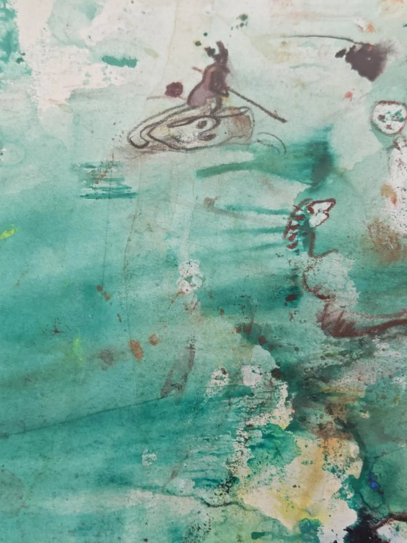 Tomislav Spasic, Karneval Komposition, Aquarell und Tusche auf Papier, 1970er