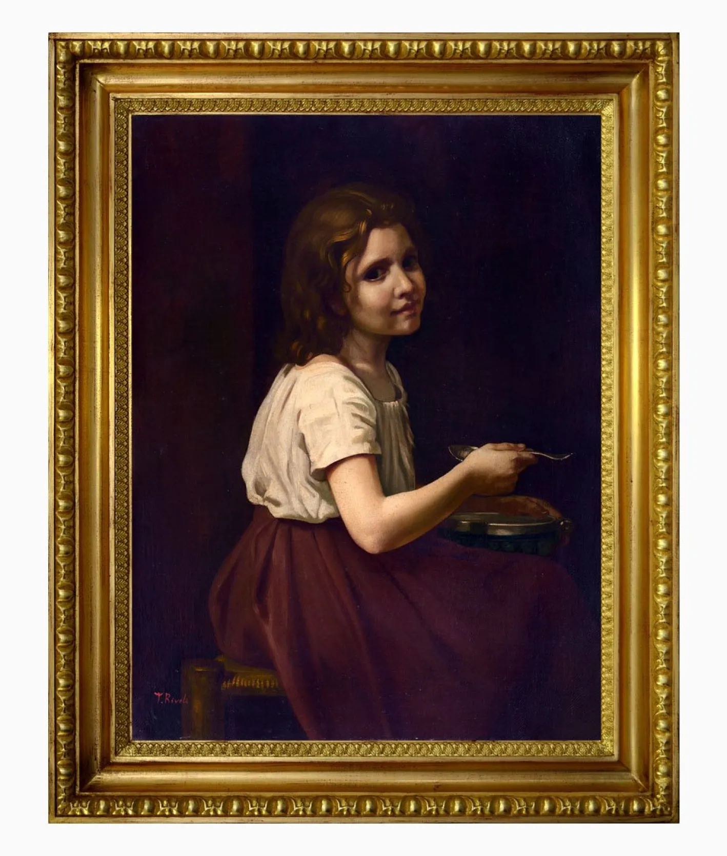 Tommaso Rivoli, Suppe: Hommage an William-Adolphe Bouguereau, Öl auf Leinwand, 20. Jahrhundert