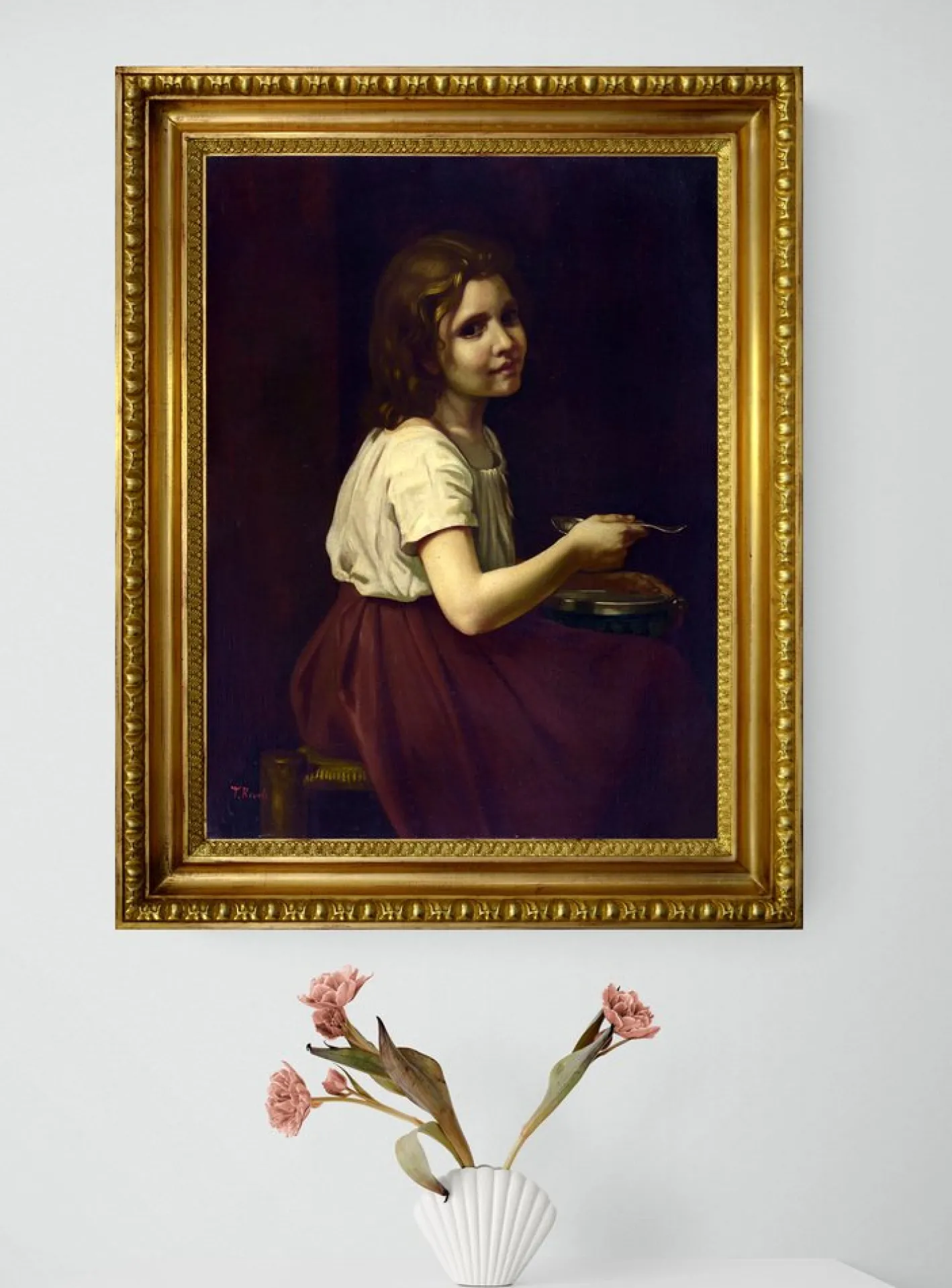 Tommaso Rivoli, Suppe: Hommage an William-Adolphe Bouguereau, Öl auf Leinwand, 20. Jahrhundert