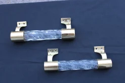 Torcello Griffe aus Murano, Messing & Glas von Venini, 1950er, 2er Set