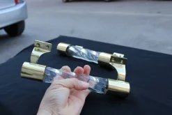 Torcello Griffe aus Murano, Messing & Glas von Venini, 1950er, 2er Set