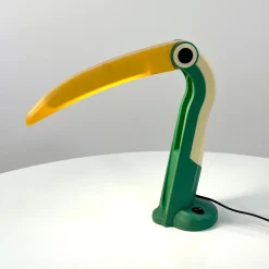 Toucan Lampe in Meergrün & Gelb von HT Huang für Huanglite, 1980er