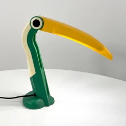 Toucan Lampe in Meergrün & Gelb von HT Huang für Huanglite, 1980er