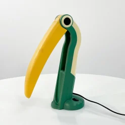 Toucan Lampe in Meergrün & Gelb von HT Huang für Huanglite, 1980er