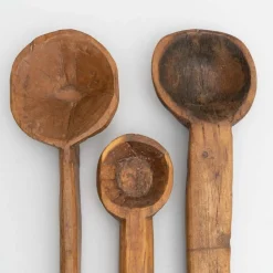 Traditionelle pastorale Holzlöffel, 1940er, 3er Set