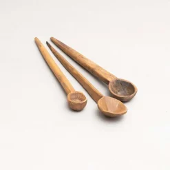 Traditionelle pastorale Holzlöffel, 1940er, 3er Set