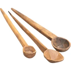 Traditionelle pastorale Holzlöffel, 1940er, 3er Set